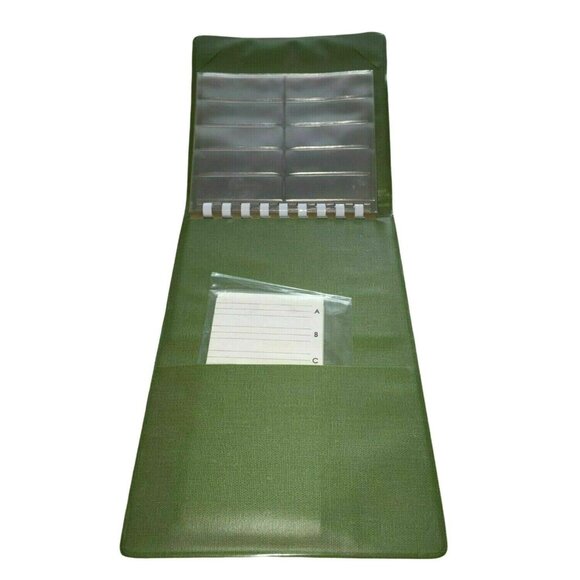 Vtg MCM Green Folding Address Book Notebook Phone Directory Memo Desk Pad Holder - Picture 3 of 5